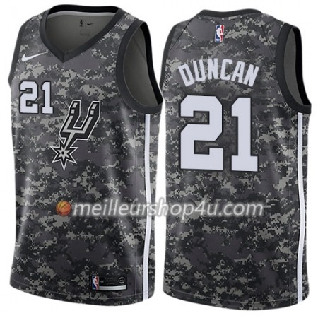 Maillot Basket Homme San Antonio Spurs Tim Duncan 21 Nike City Edition Noir Swingman